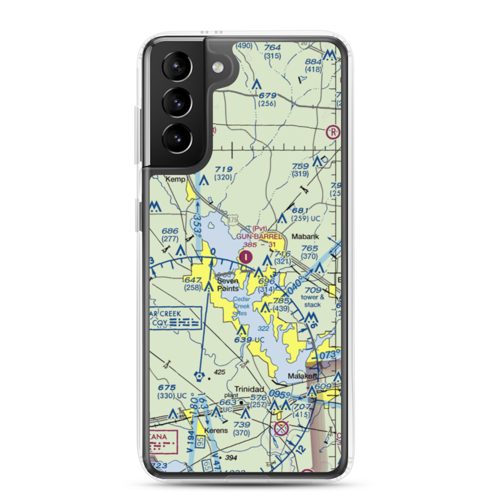 Gun Barrel City Airpark (74xa) VFR Sectional Samsung Case Samsung Galaxy S21 Plus model shown