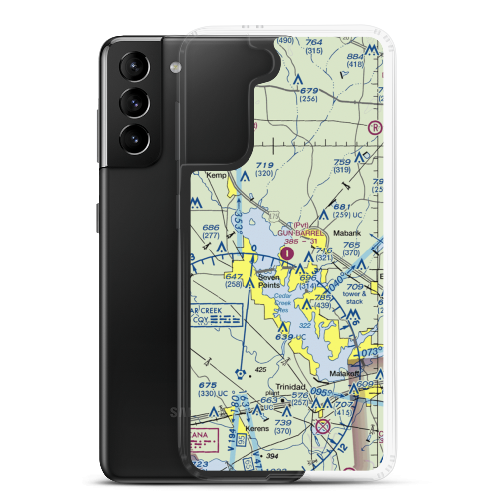 Gun Barrel City Airpark (74xa) VFR Sectional Samsung Case Samsung Galaxy S21 Plus model shown
