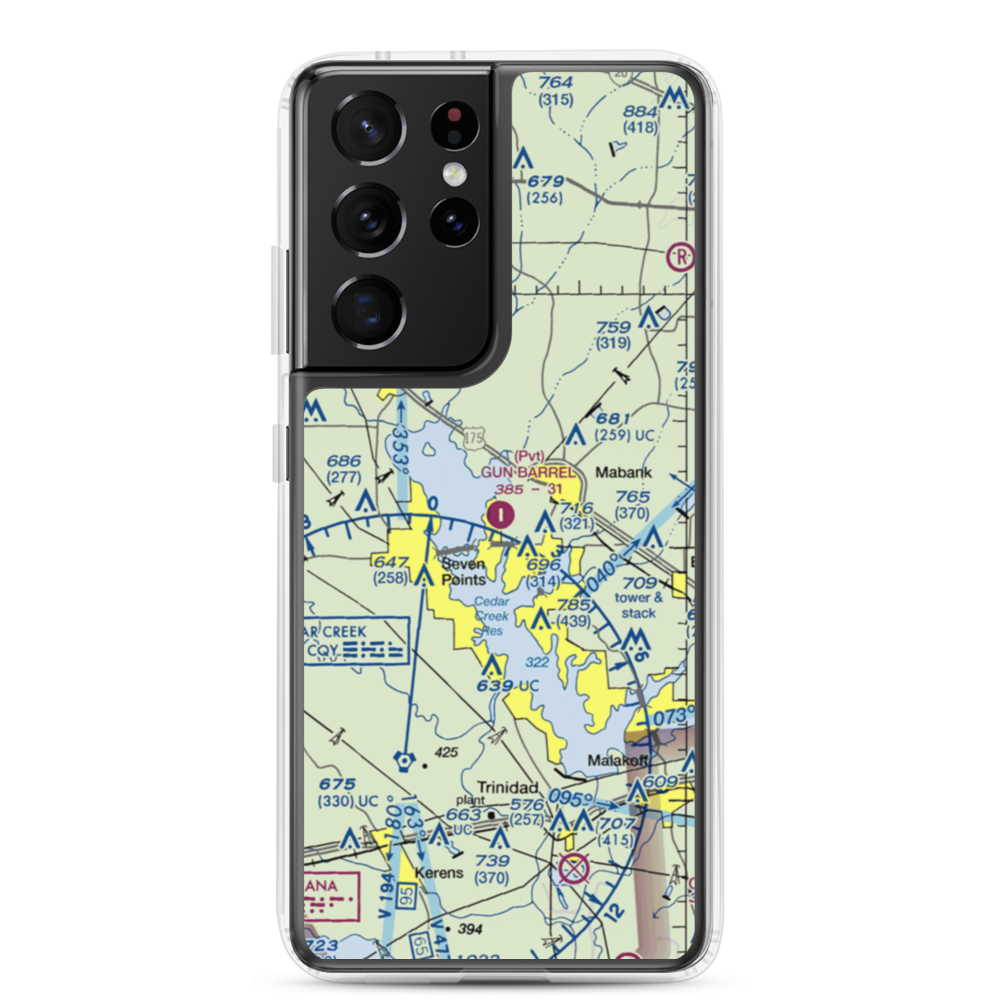 Gun Barrel City Airpark (74xa) VFR Sectional Samsung Case Samsung Galaxy S21 Ultra model shown