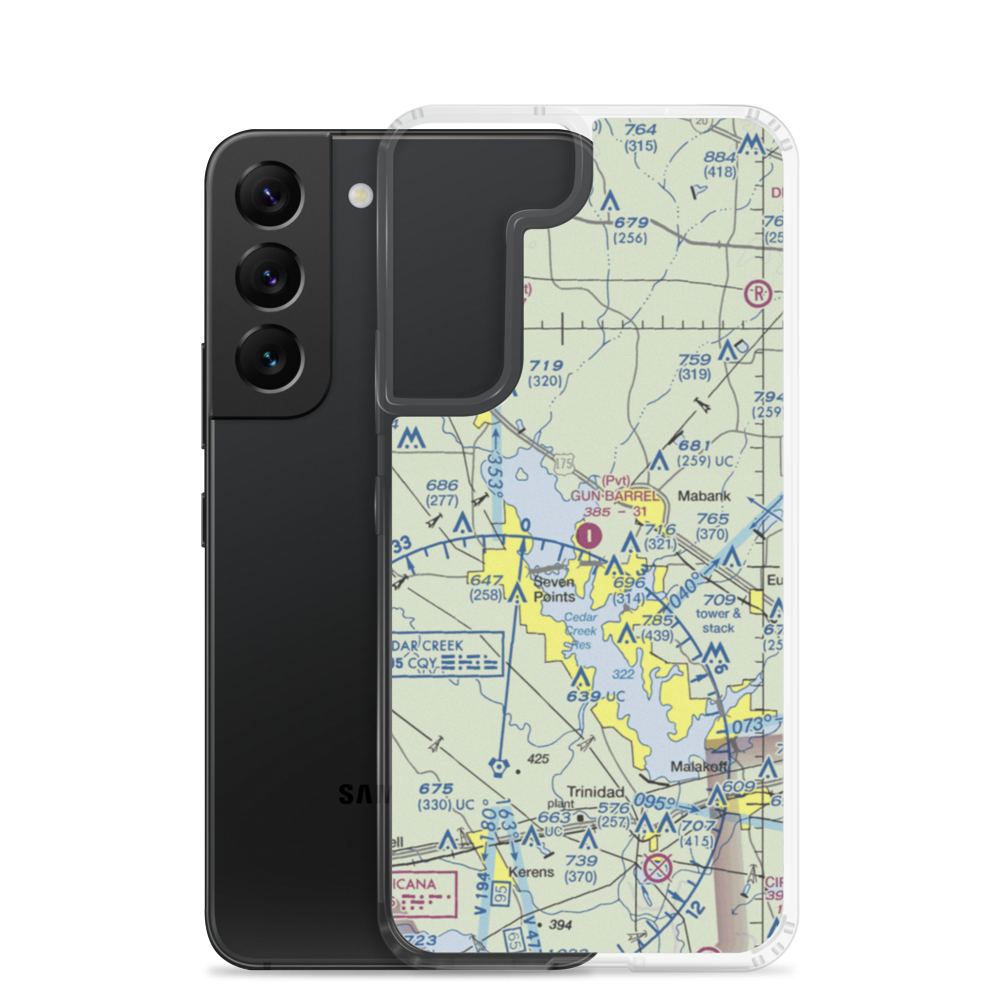 Gun Barrel City Airpark (74xa) VFR Sectional Samsung Case Samsung Galaxy S22 model shown