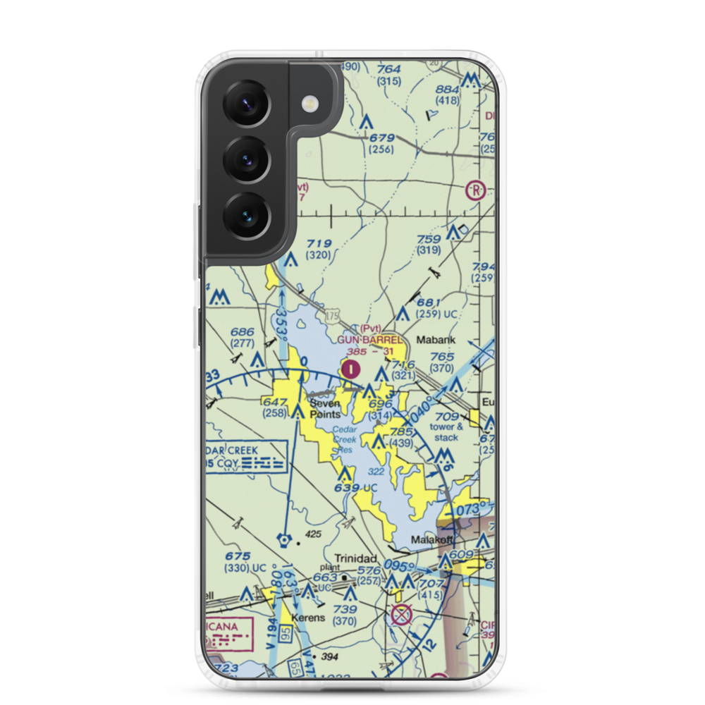 Gun Barrel City Airpark (74xa) VFR Sectional Samsung Case Samsung Galaxy S22 Plus model shown