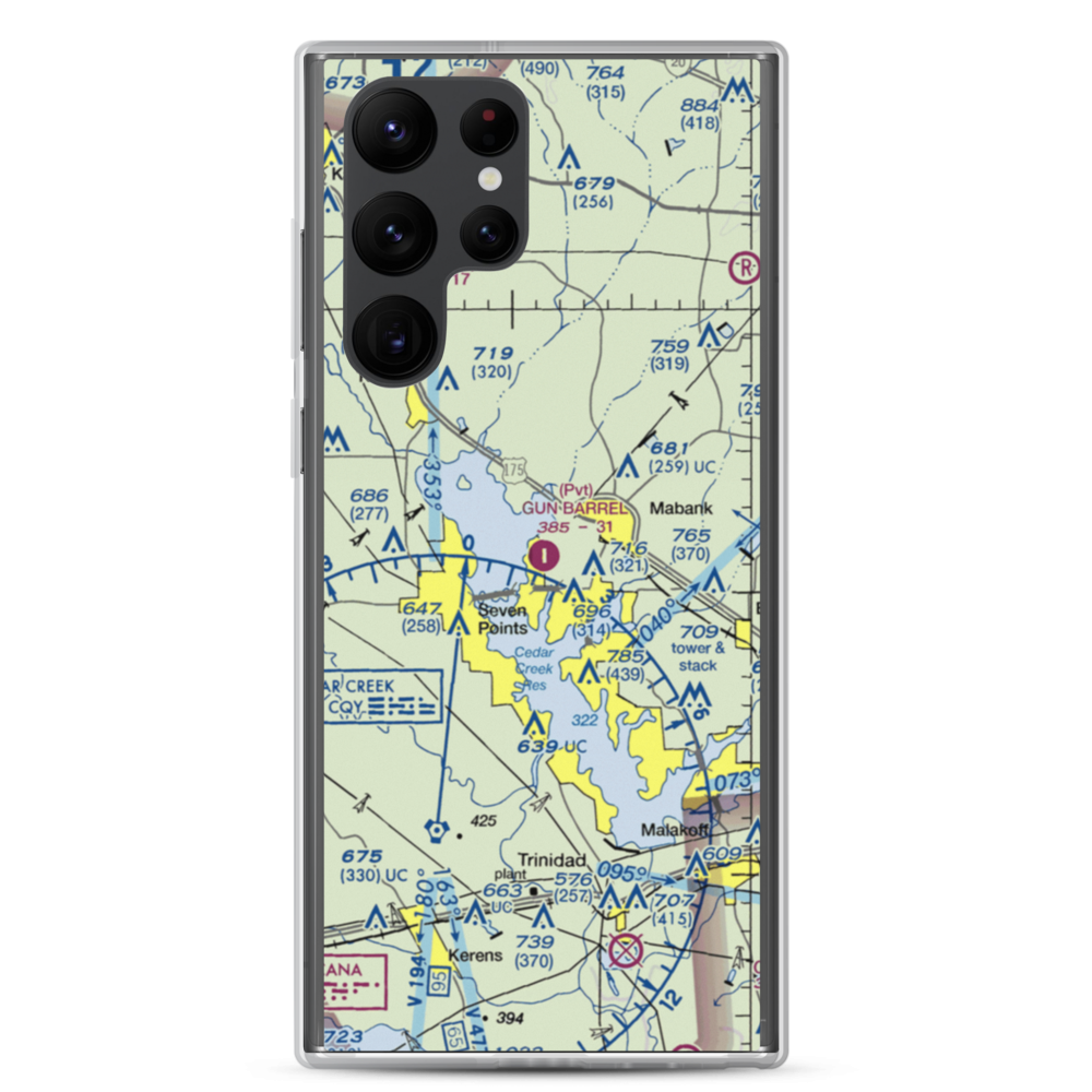 Gun Barrel City Airpark (74xa) VFR Sectional Samsung Case Samsung Galaxy S22 Ultra model shown