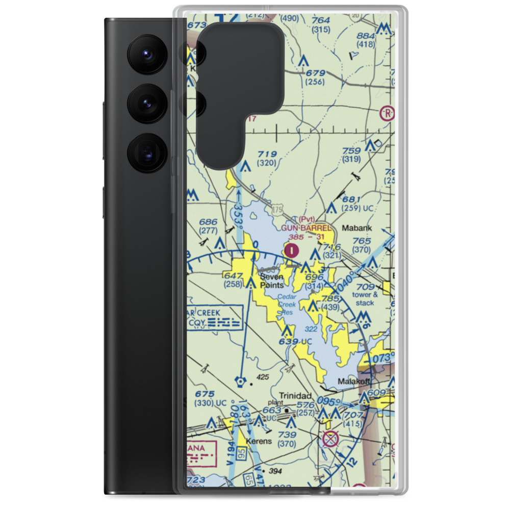 Gun Barrel City Airpark (74xa) VFR Sectional Samsung Case Samsung Galaxy S22 Ultra model shown