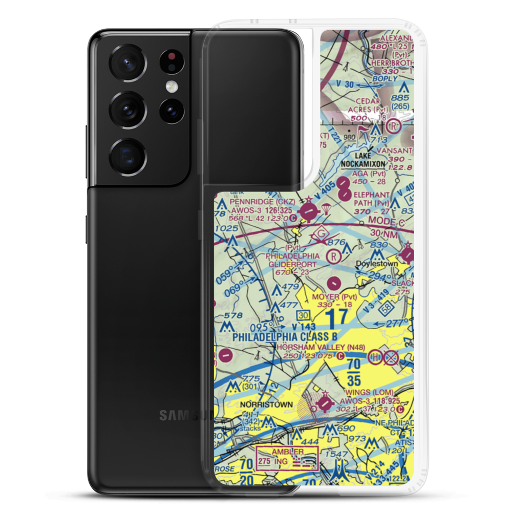 Gunden Airport (PS54) VFR Sectional Samsung Case Samsung Galaxy S21 Ultra model shown