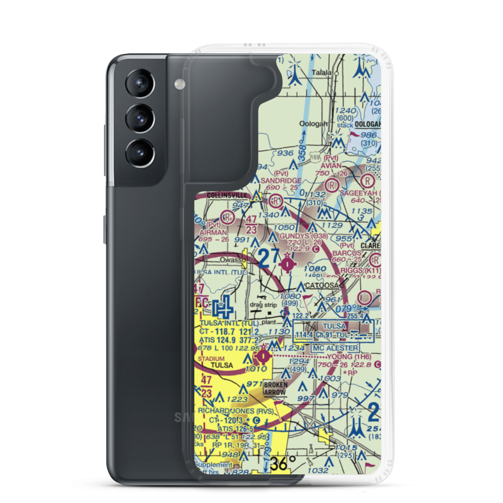 Gundys Airport (O38) VFR Sectional Samsung Case Samsung Galaxy S21 model shown