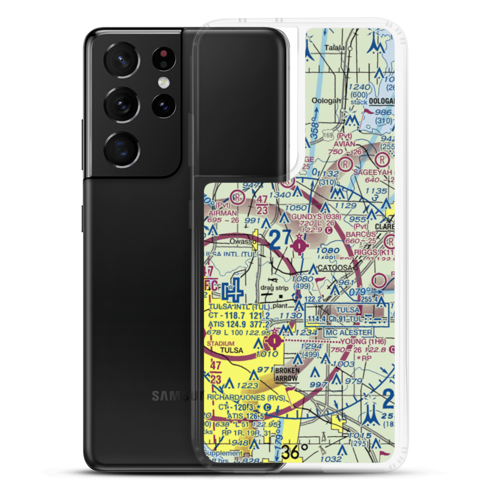 Gundys Airport (O38) VFR Sectional Samsung Case Samsung Galaxy S21 Ultra model shown