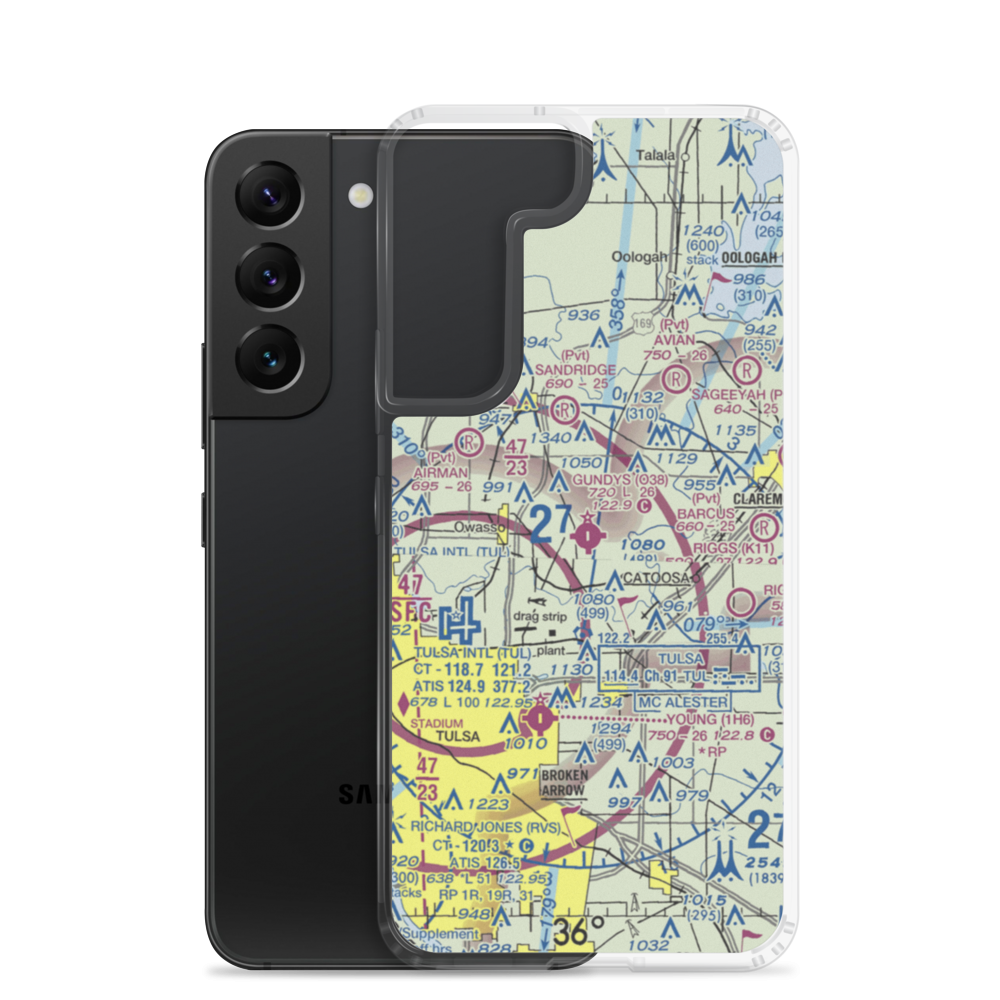 Gundys Airport (O38) VFR Sectional Samsung Case Samsung Galaxy S22 model shown
