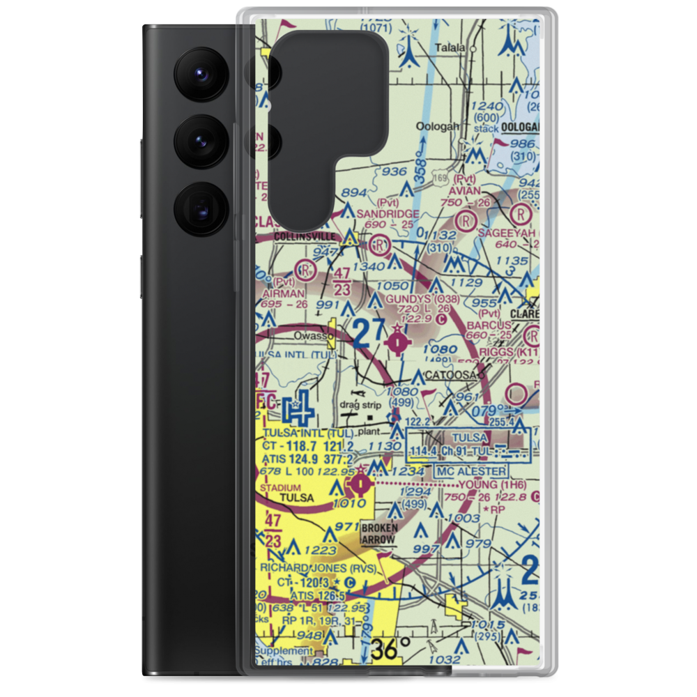 Gundys Airport (O38) VFR Sectional Samsung Case Samsung Galaxy S22 Ultra model shown