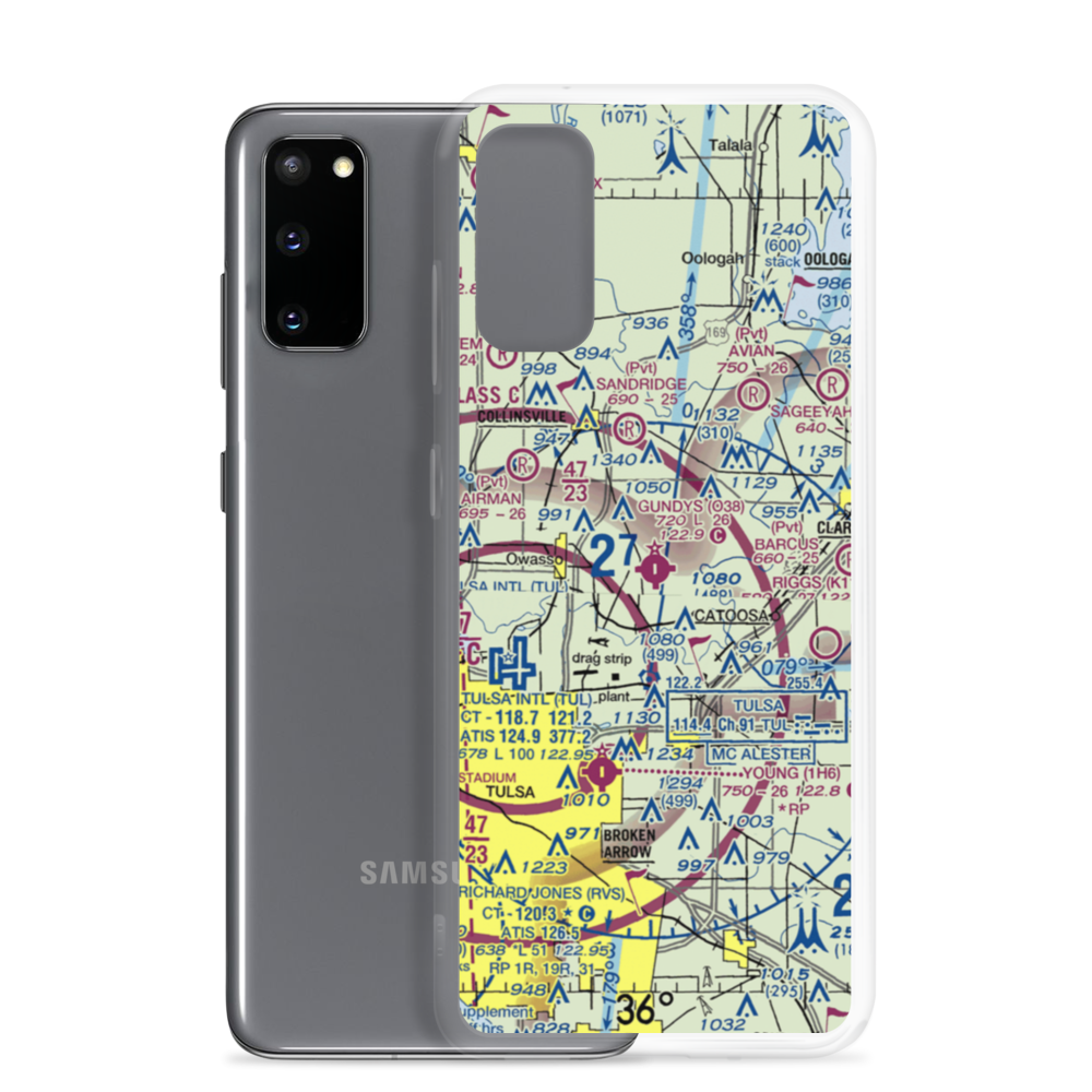 Gundys Airport (O38) VFR Sectional Samsung Case Samsung Galaxy S20 model shown