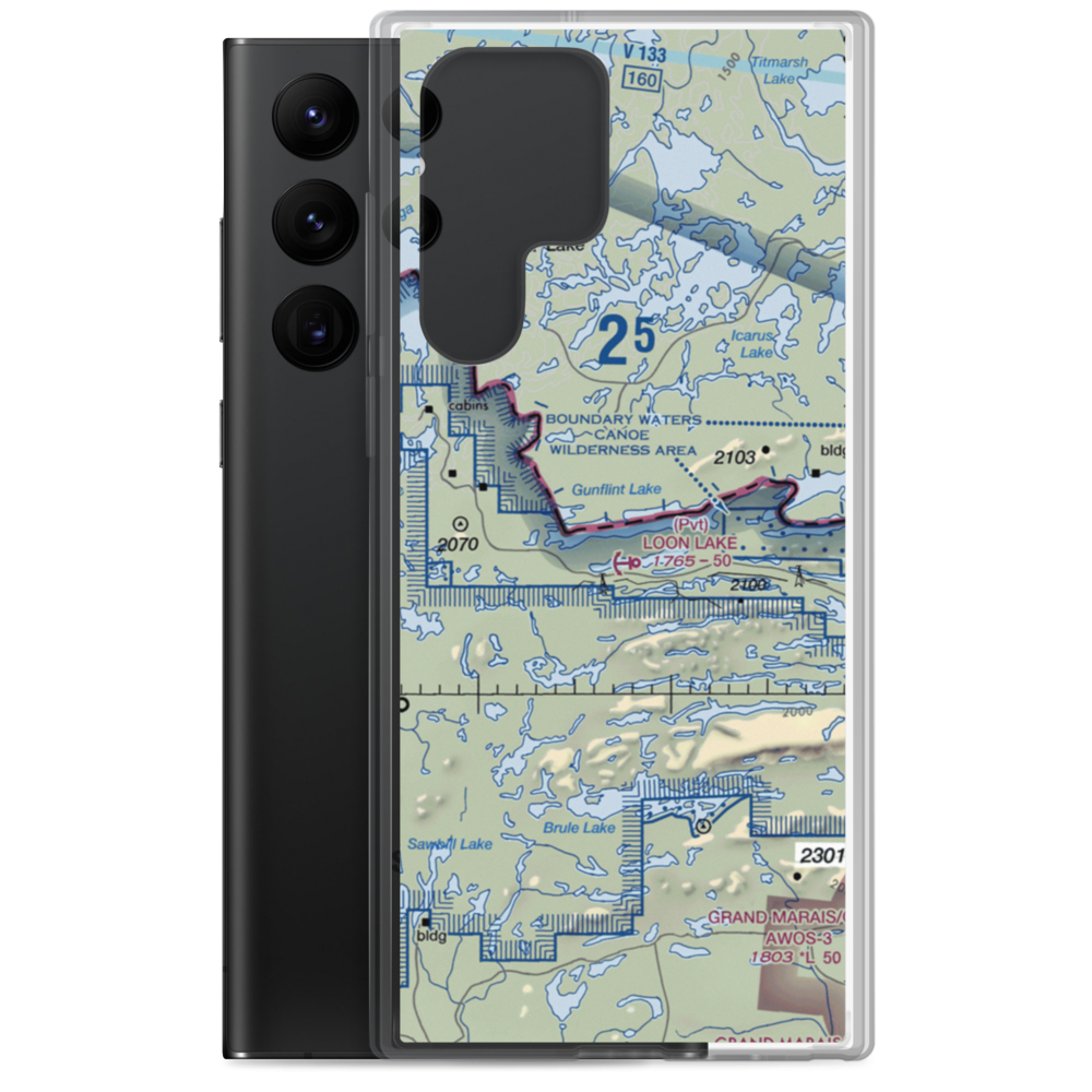 Gunflint Seaplane Base (MN54) VFR Sectional Samsung Case Samsung Galaxy S22 Ultra model shown