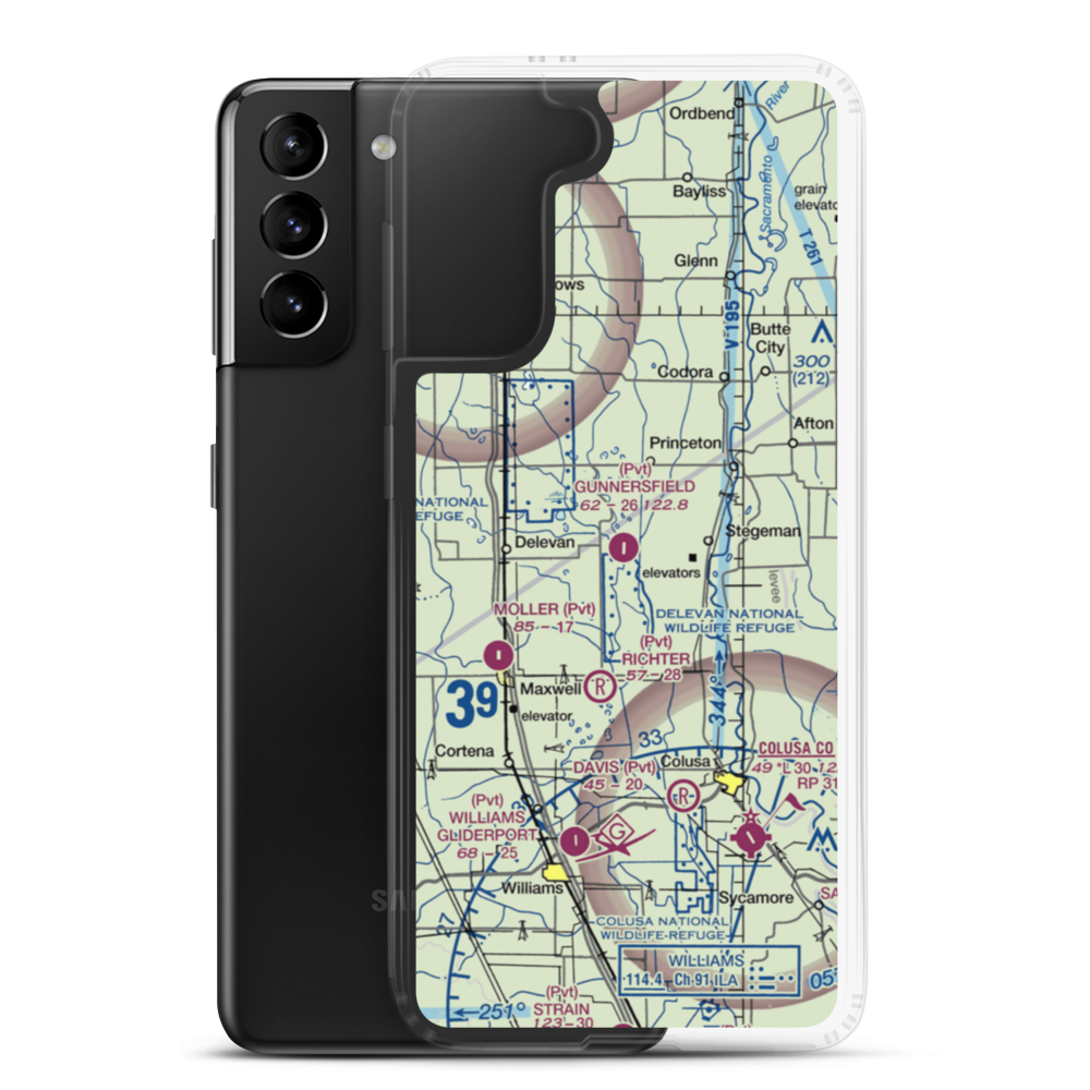 Gunnersfield Ranch Airport (71CL) VFR Sectional Samsung Case Samsung Galaxy S21 Plus model shown