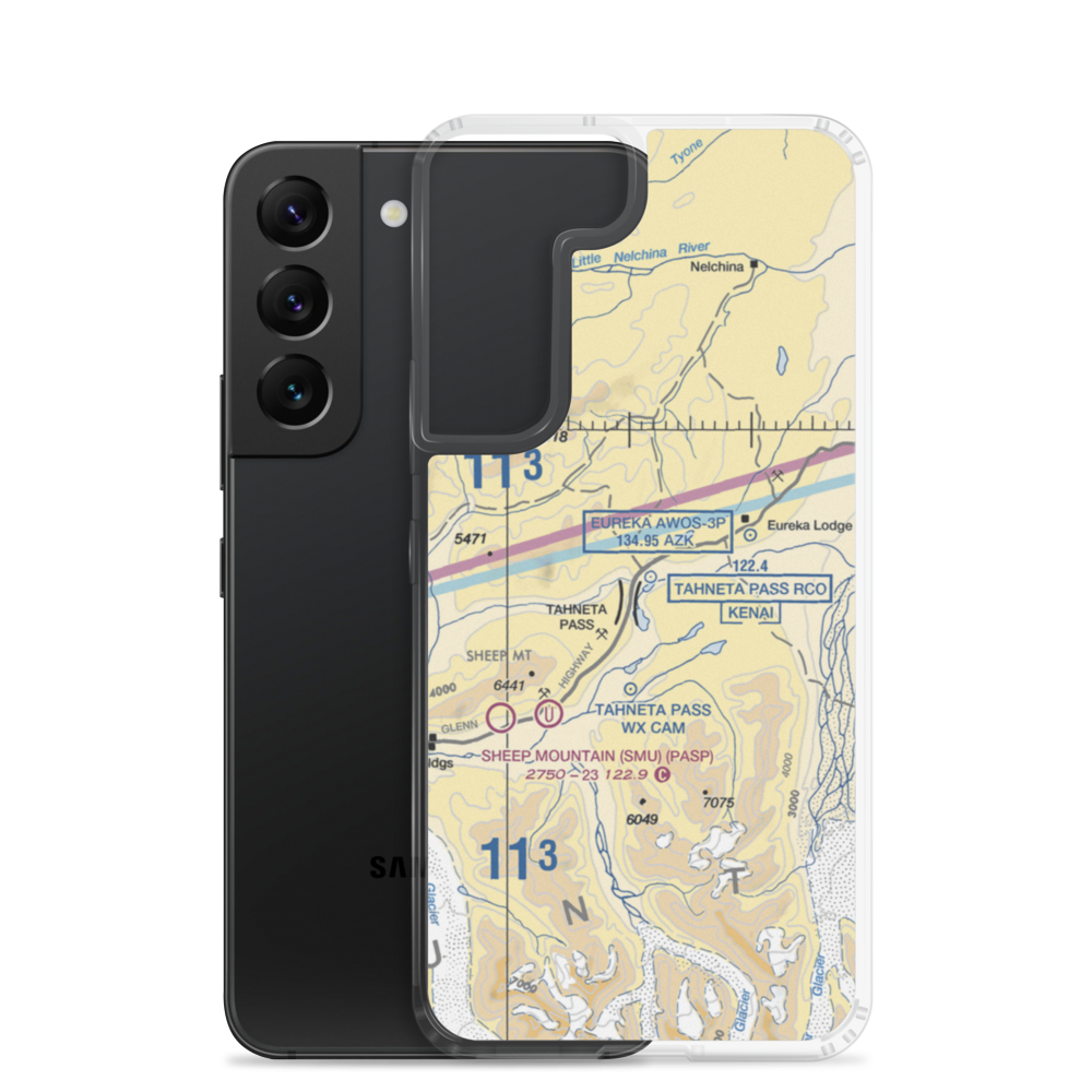 Gunsight Mountain Airport (A88) VFR Sectional Samsung Case Samsung Galaxy S22 model shown