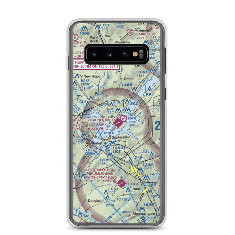 Guntersville Municipal Joe Starnes Field (8A1) VFR Sectional Samsung Case Samsung Galaxy S10 model shown