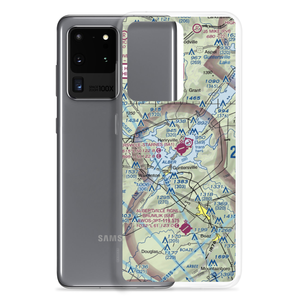 Guntersville Municipal Joe Starnes Field (8A1) VFR Sectional Samsung Case Samsung Galaxy S20 Ultra model shown