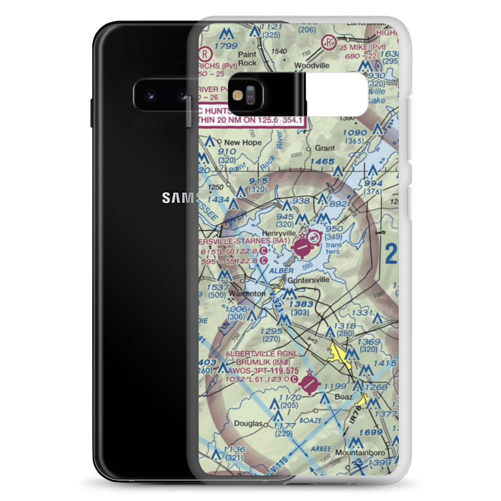 Guntersville Municipal Joe Starnes Field (8A1) VFR Sectional Samsung Case Samsung Galaxy S10+ model shown