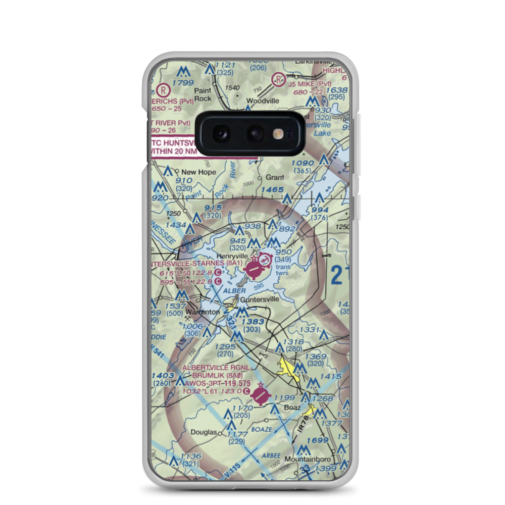 Guntersville Municipal Joe Starnes Field (8A1) VFR Sectional Samsung Case Samsung Galaxy S10e model shown