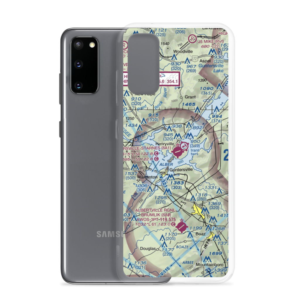 Guntersville Municipal Joe Starnes Field (8A1) VFR Sectional Samsung Case Samsung Galaxy S20 model shown