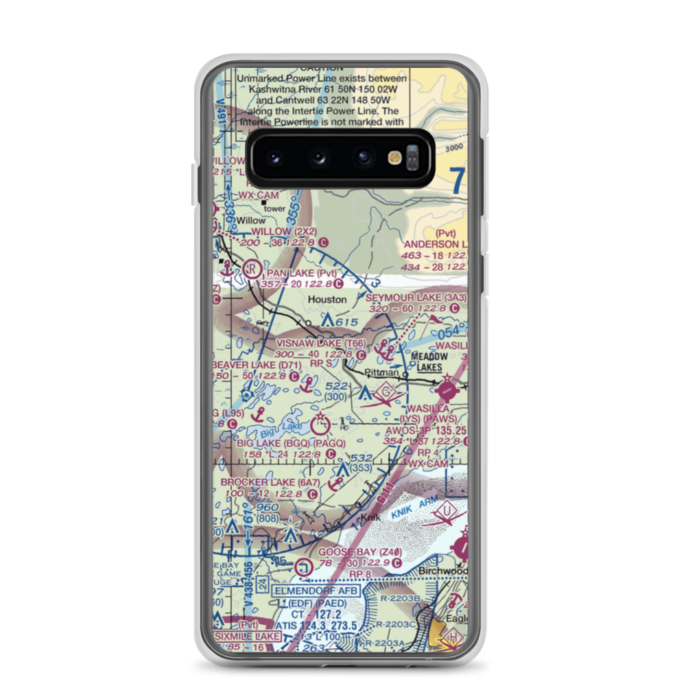 Gus Landing (AA33) VFR Sectional Samsung Case Samsung Galaxy S10 model shown