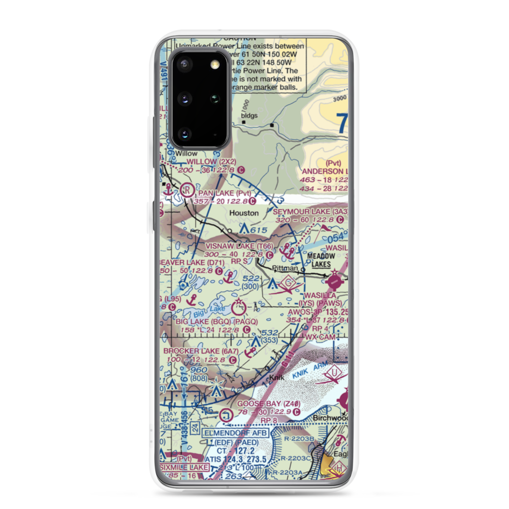 Gus Landing (AA33) VFR Sectional Samsung Case Samsung Galaxy S20 Plus model shown