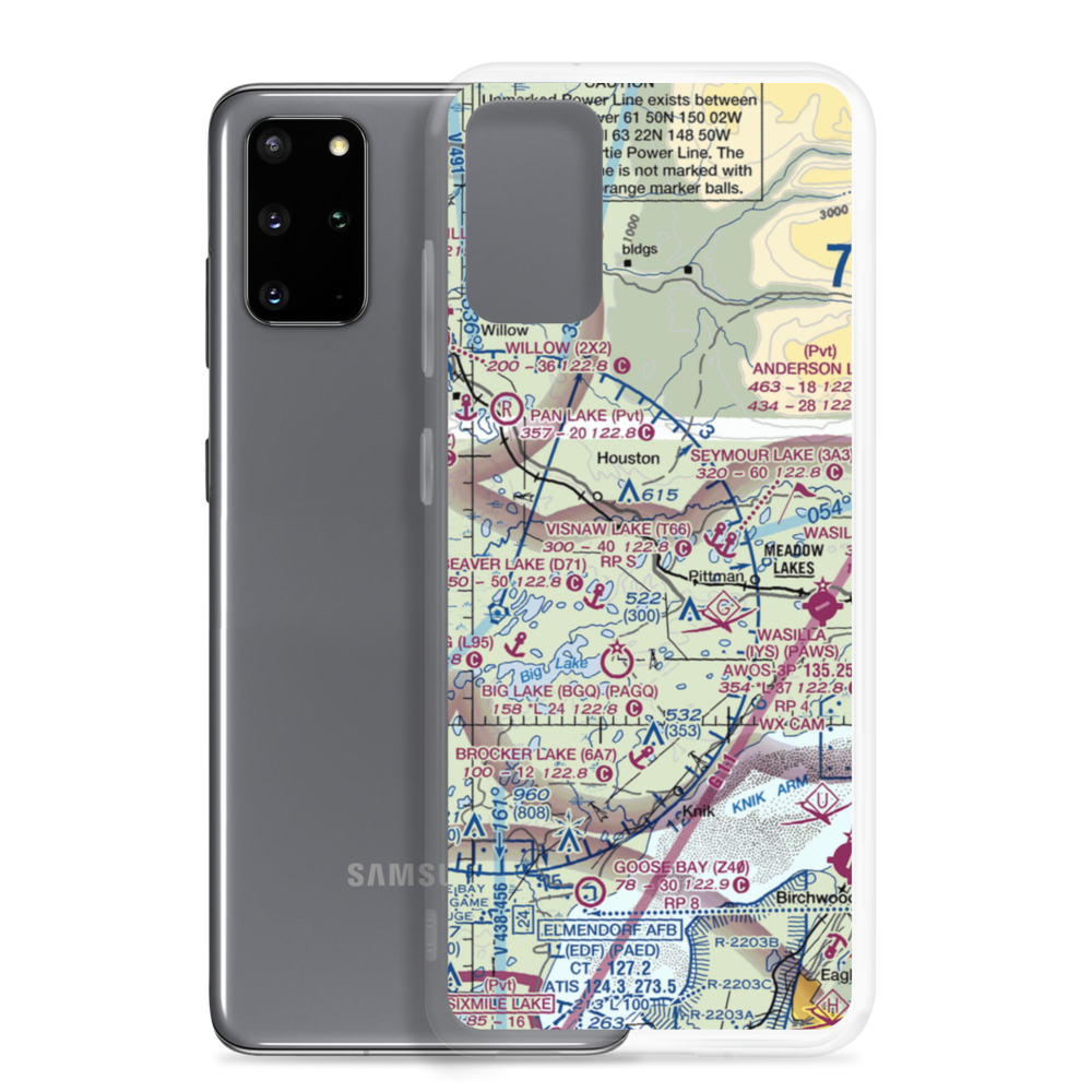 Gus Landing (AA33) VFR Sectional Samsung Case Samsung Galaxy S20 Plus model shown