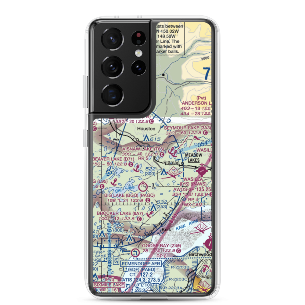 Gus Landing (AA33) VFR Sectional Samsung Case Samsung Galaxy S21 Ultra model shown