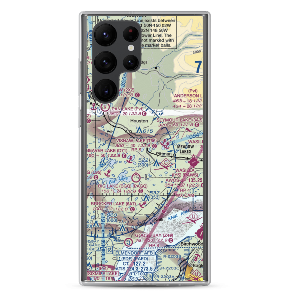 Gus Landing (AA33) VFR Sectional Samsung Case Samsung Galaxy S22 Ultra model shown