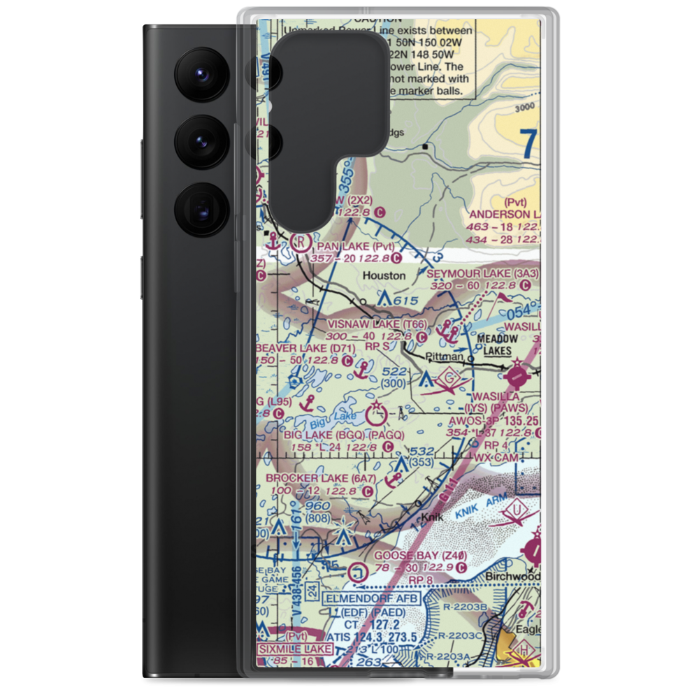 Gus Landing (AA33) VFR Sectional Samsung Case Samsung Galaxy S22 Ultra model shown