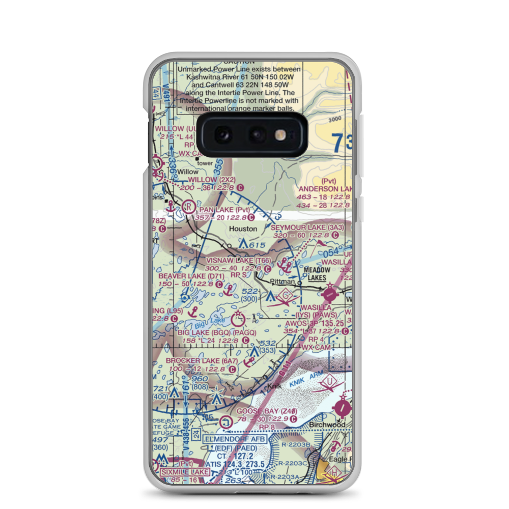 Gus Landing (AA33) VFR Sectional Samsung Case Samsung Galaxy S10e model shown