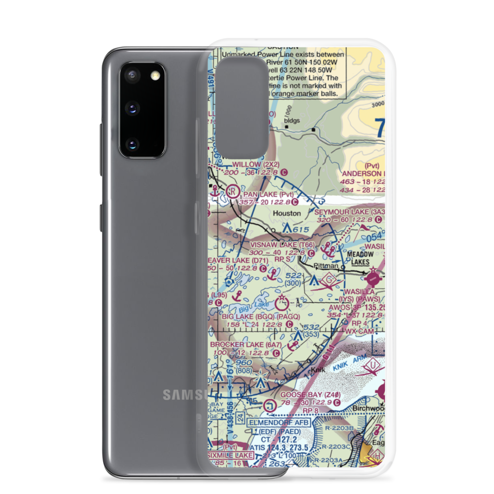 Gus Landing (AA33) VFR Sectional Samsung Case Samsung Galaxy S20 model shown