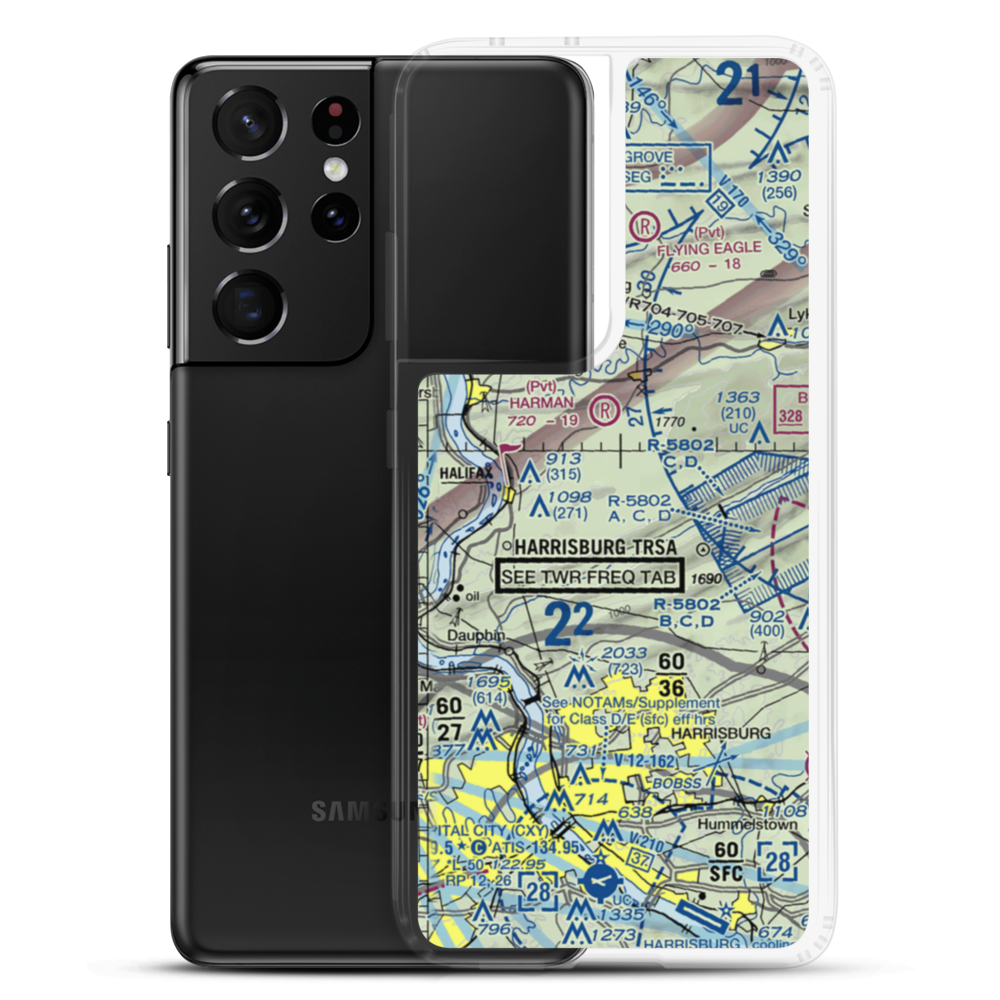 Gusler Airport (PA74) VFR Sectional Samsung Case Samsung Galaxy S21 Ultra model shown