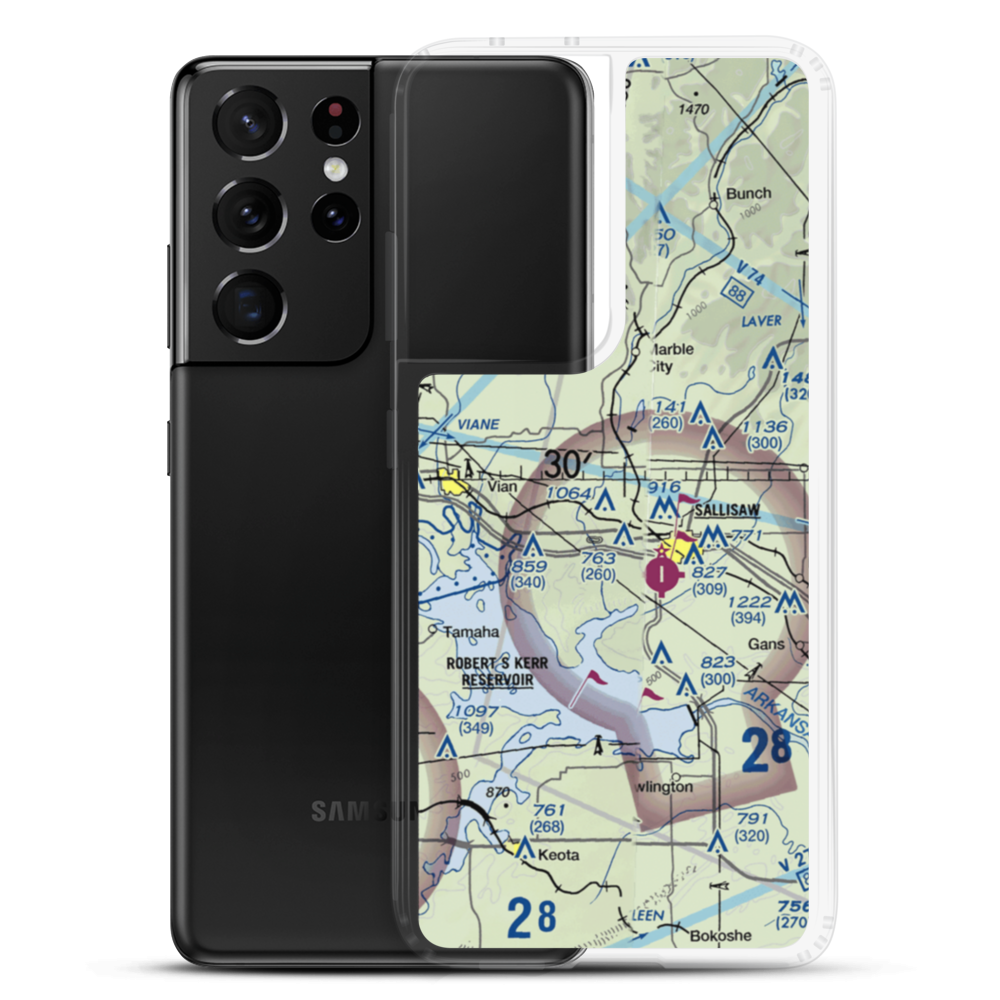 Gustafson Airport (OK34) VFR Sectional Samsung Case Samsung Galaxy S21 Ultra model shown