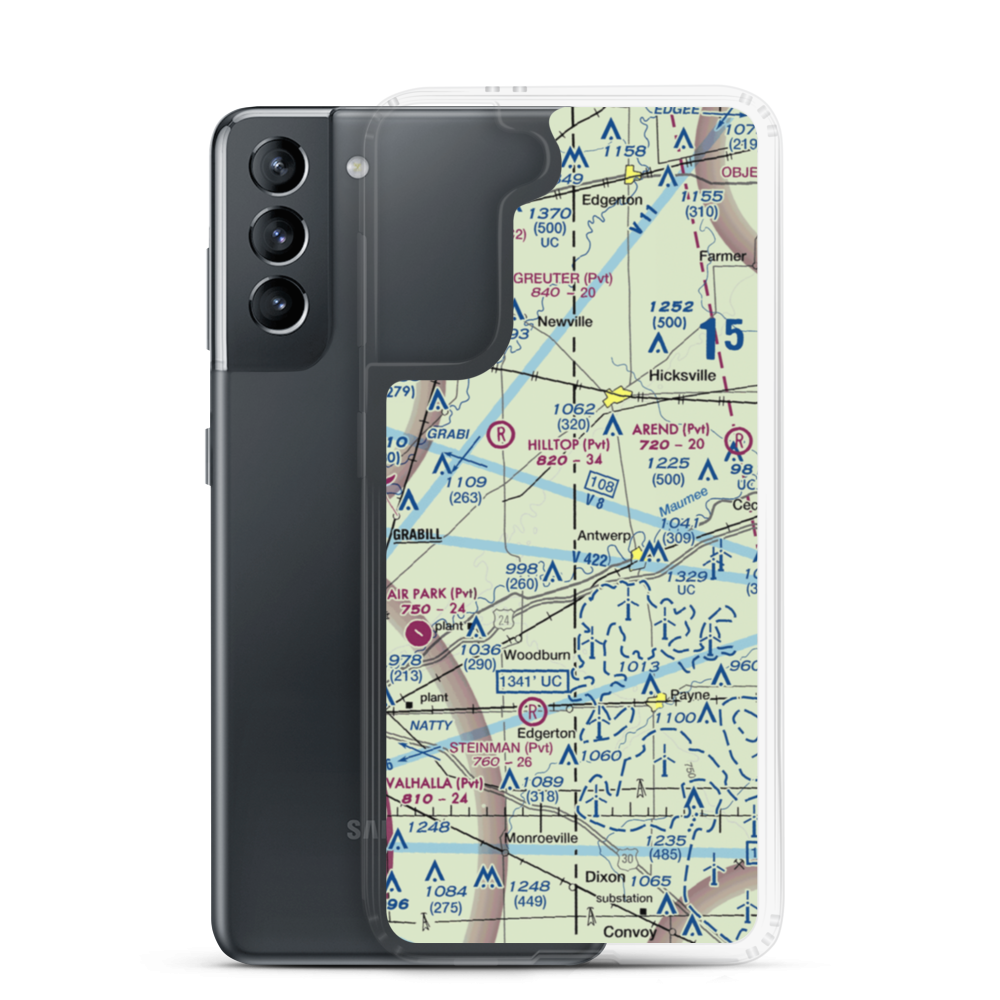 Gustin's /Private/ Airport (80IN) VFR Sectional Samsung Case Samsung Galaxy S21 model shown