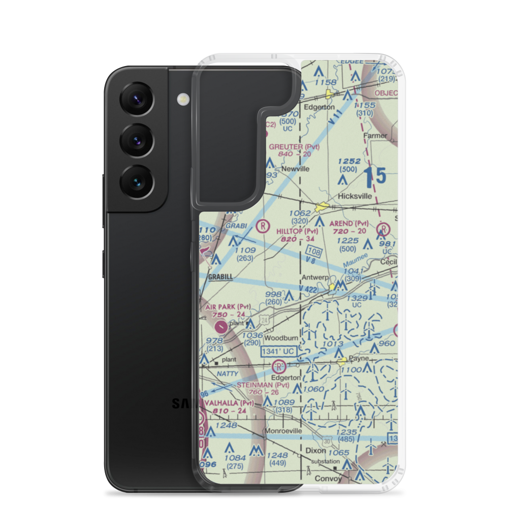 Gustin's /Private/ Airport (80IN) VFR Sectional Samsung Case Samsung Galaxy S22 model shown