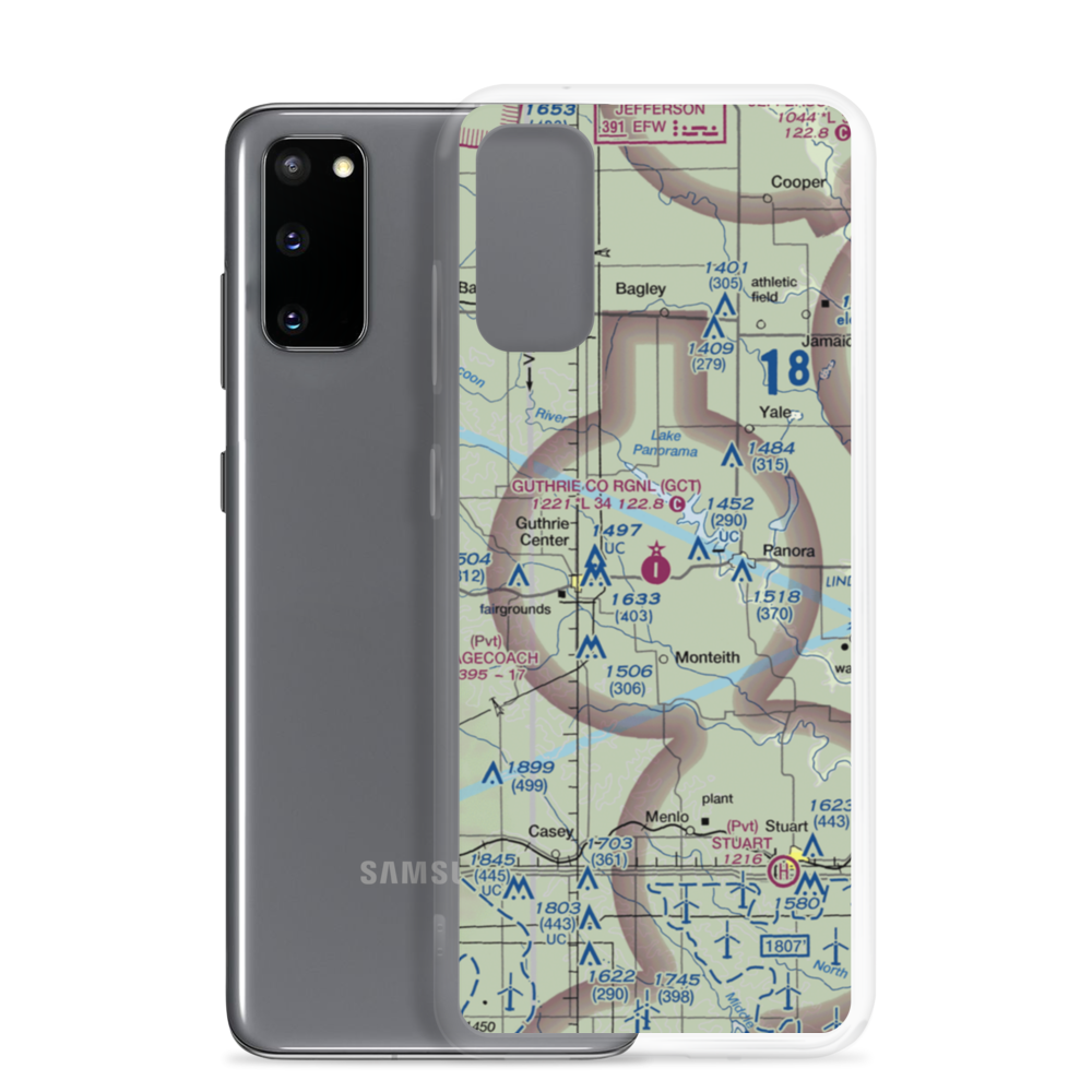 Guthrie County Regional Airport (GCT) VFR Sectional Samsung Case Samsung Galaxy S20 model shown