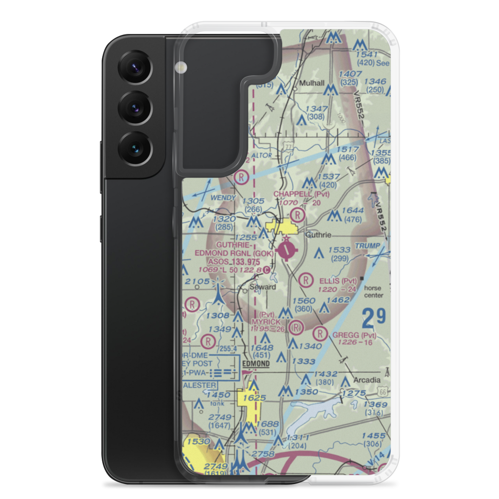 Guthrie-Edmond Regional Airport (GOK) VFR Sectional Samsung Case Samsung Galaxy S22 Plus model shown