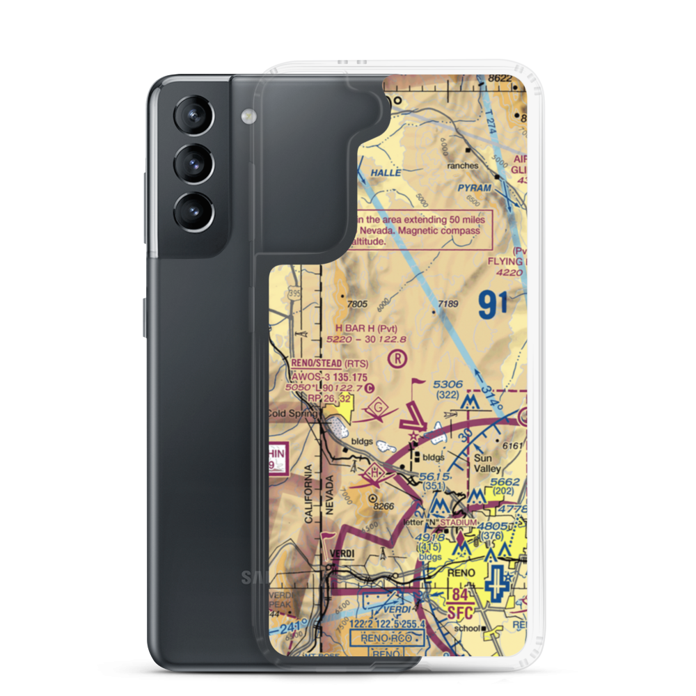 H Bar H Airport (NV09) VFR Sectional Samsung Case Samsung Galaxy S21 model shown