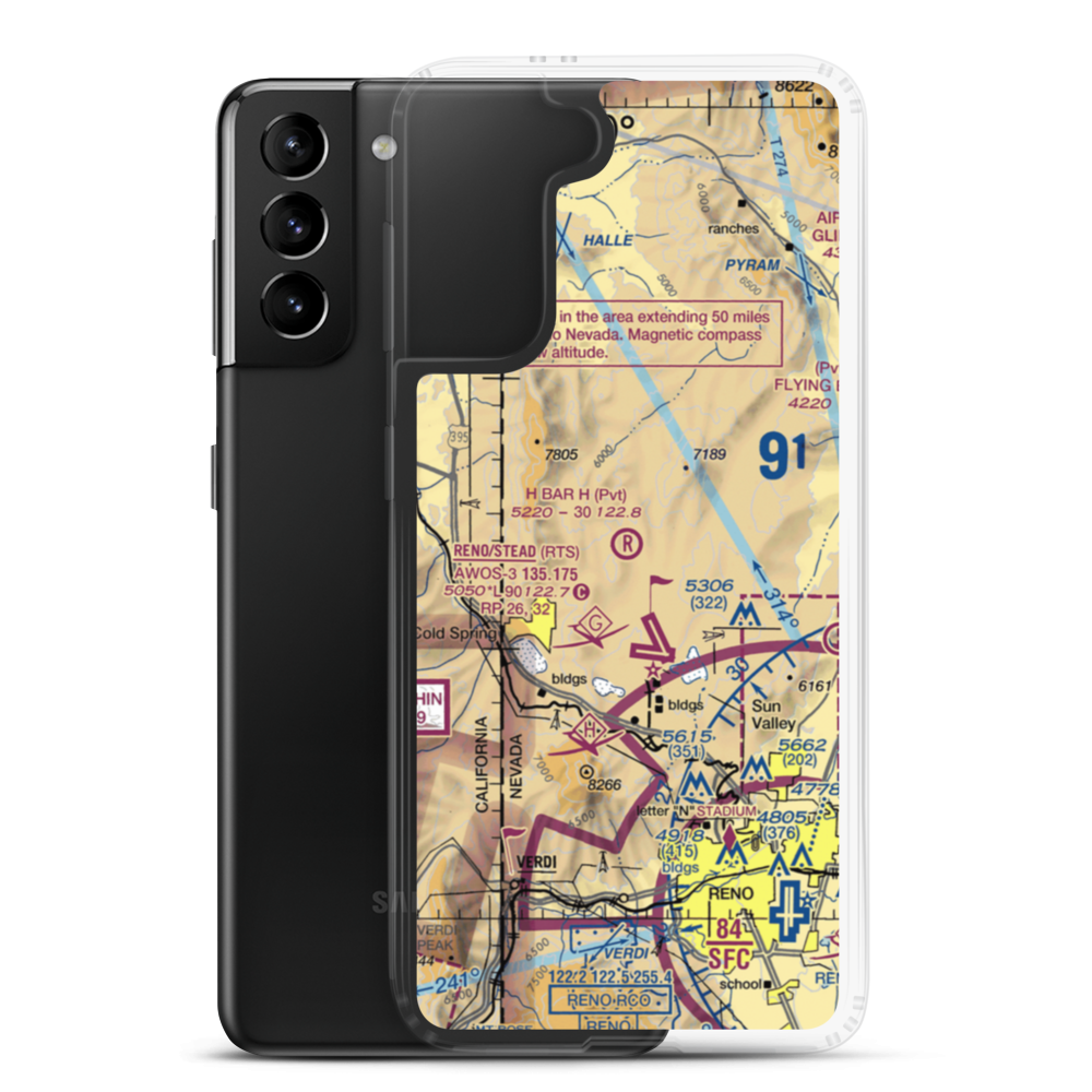 H Bar H Airport (NV09) VFR Sectional Samsung Case Samsung Galaxy S21 Plus model shown