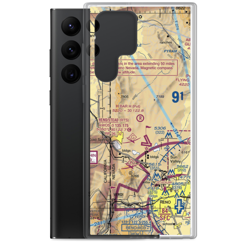 H Bar H Airport (NV09) VFR Sectional Samsung Case Samsung Galaxy S22 Ultra model shown