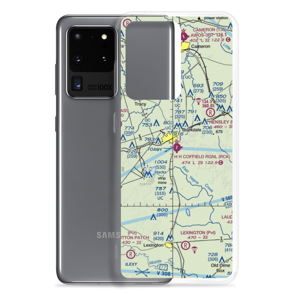 H H Coffield Regional Airport (RCK) VFR Sectional Samsung Case Samsung Galaxy S20 Ultra model shown