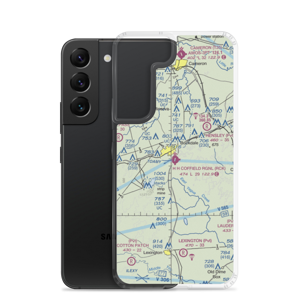 H H Coffield Regional Airport (RCK) VFR Sectional Samsung Case Samsung Galaxy S22 model shown