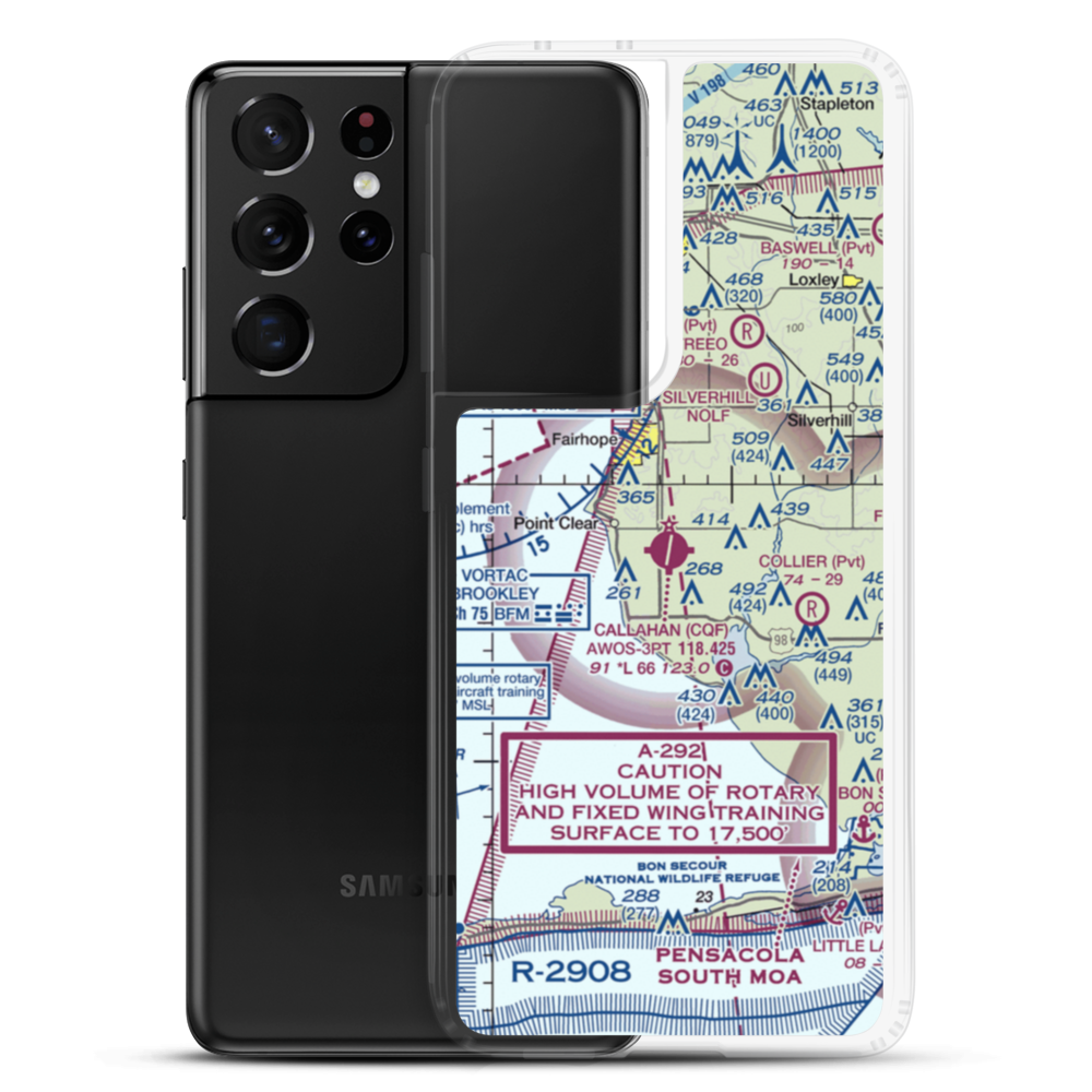 H L Sonny Callahan Airport (CQF) VFR Sectional Samsung Case Samsung Galaxy S21 Ultra model shown