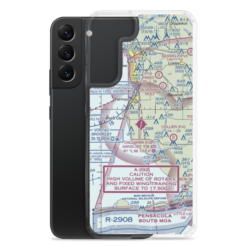 H L Sonny Callahan Airport (CQF) VFR Sectional Samsung Case Samsung Galaxy S22 Plus model shown
