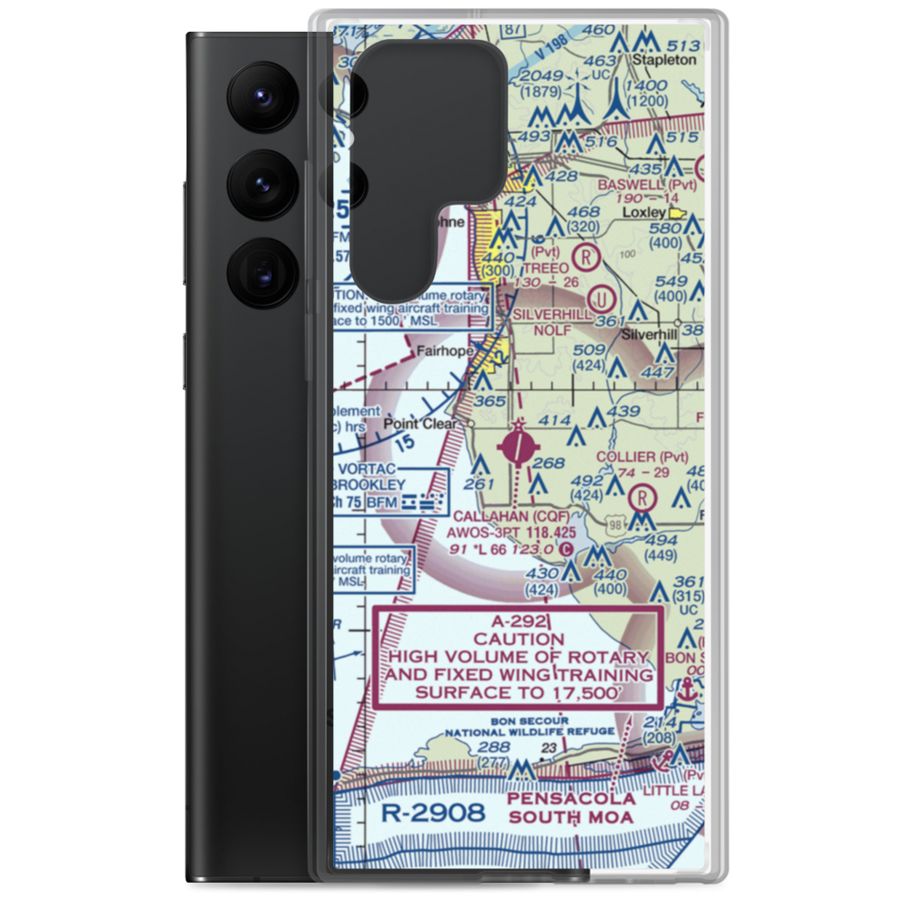 H L Sonny Callahan Airport (CQF) VFR Sectional Samsung Case Samsung Galaxy S22 Ultra model shown