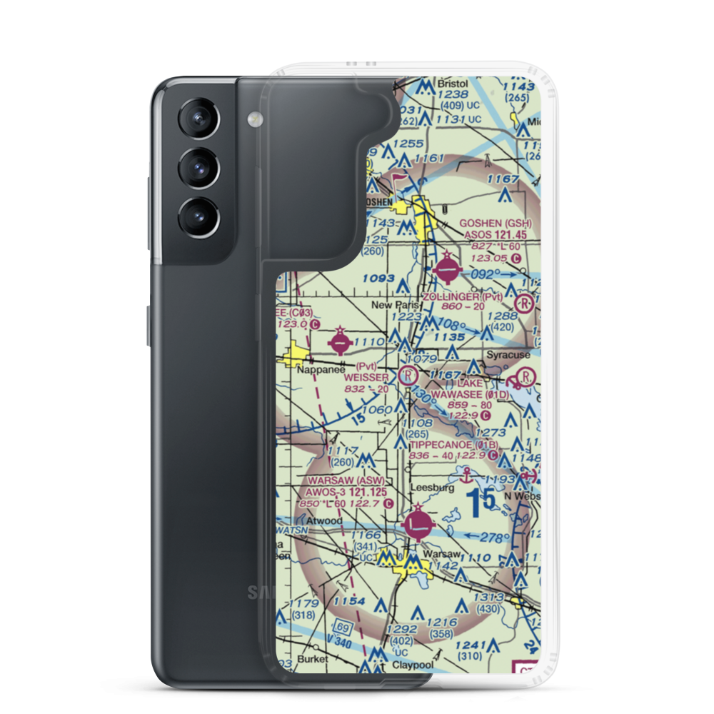 H R Weisser Airport (92IN) VFR Sectional Samsung Case Samsung Galaxy S21 model shown