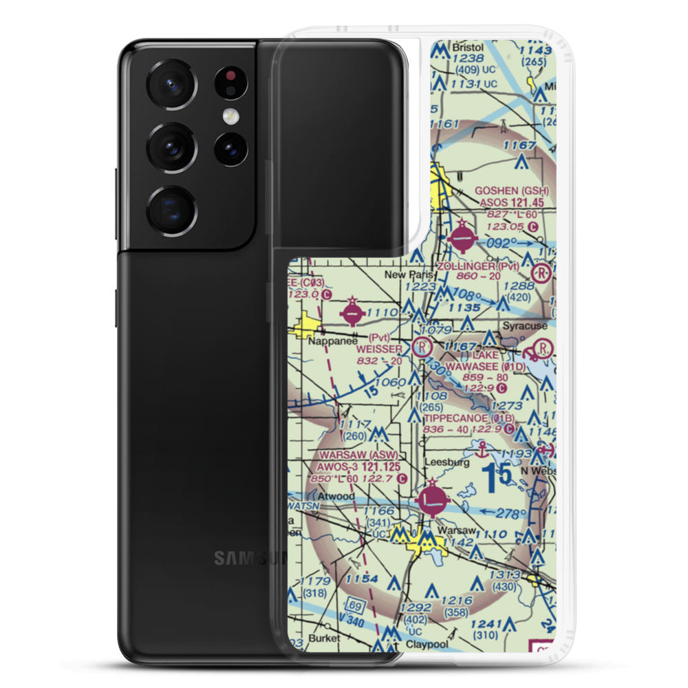 H R Weisser Airport (92IN) VFR Sectional Samsung Case Samsung Galaxy S21 Ultra model shown