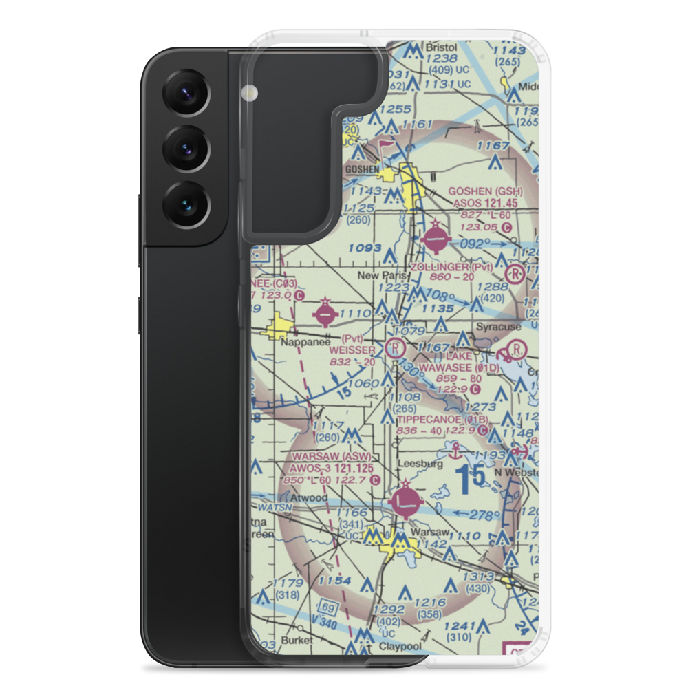 H R Weisser Airport (92IN) VFR Sectional Samsung Case Samsung Galaxy S22 Plus model shown