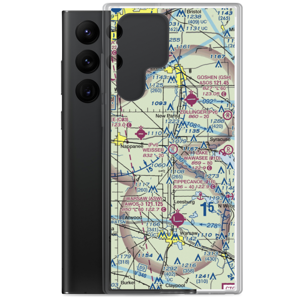 H R Weisser Airport (92IN) VFR Sectional Samsung Case Samsung Galaxy S22 Ultra model shown