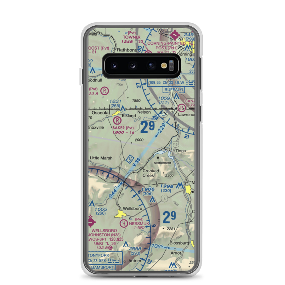 H&H Personal Use Airport (57PA) VFR Sectional Samsung Case Samsung Galaxy S10 model shown