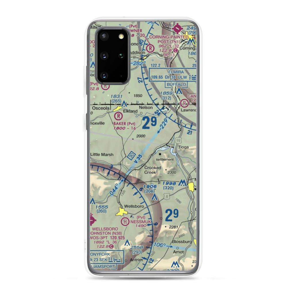 H&H Personal Use Airport (57PA) VFR Sectional Samsung Case Samsung Galaxy S20 Plus model shown