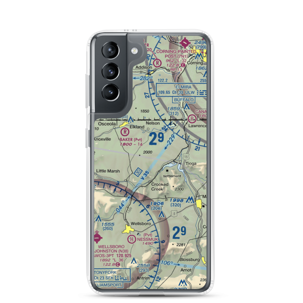 H&H Personal Use Airport (57PA) VFR Sectional Samsung Case Samsung Galaxy S21 model shown